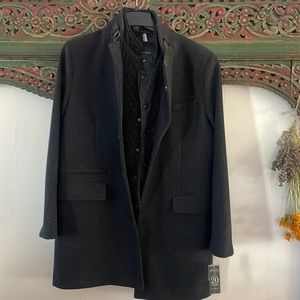 Winter Charcoal Herringbone NWT SeanJohn Large Mens Coat